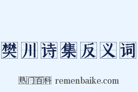 樊川诗集反义词是什么意思的图片